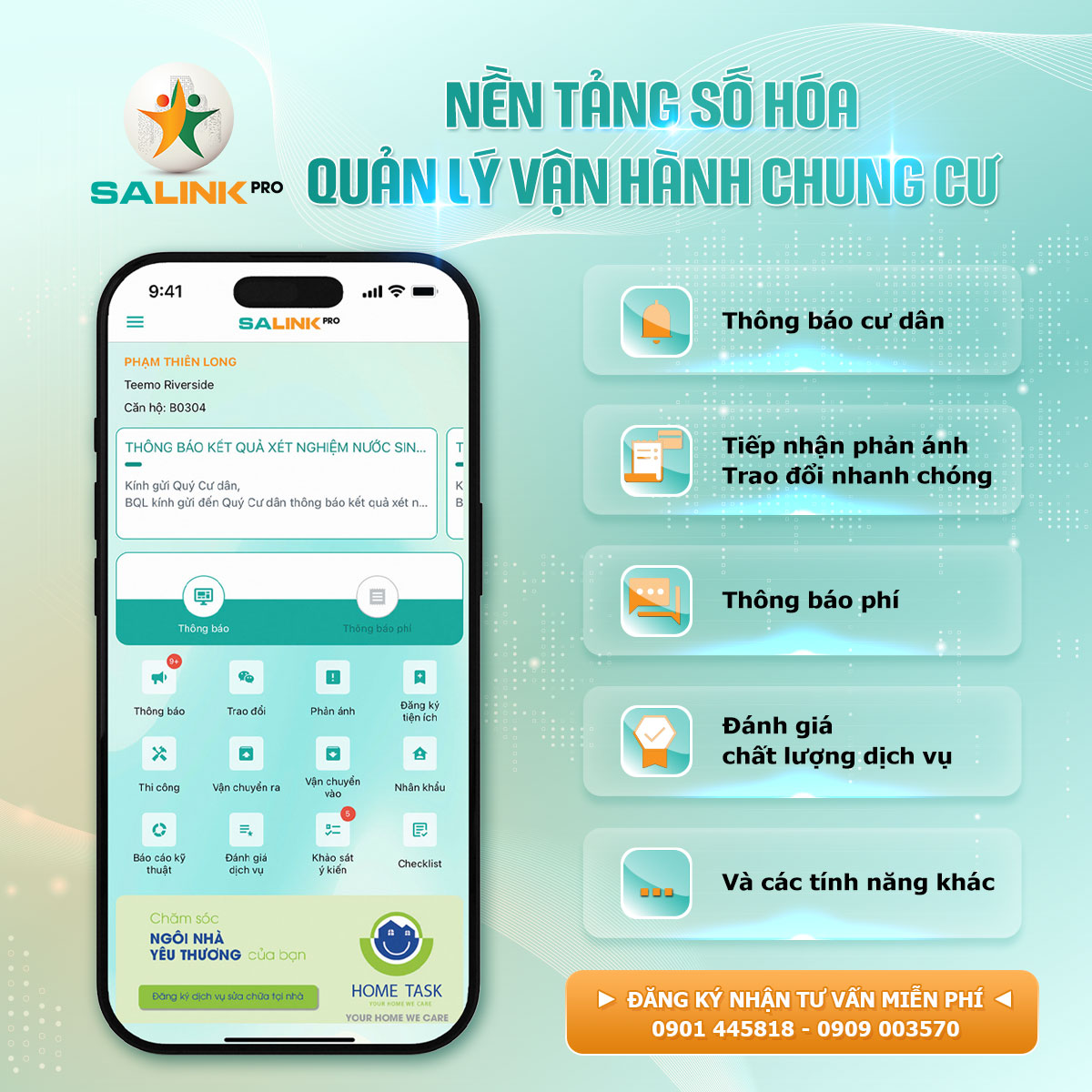 SALINK PRO - NỀN TẢNG SỐ HÓA QUẢN LÝ VẬN HÀNH CHUNG CƯ
