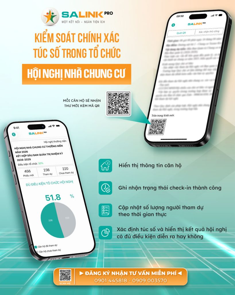Salink Pro - Kiểm soát chính xác túc số trong tổ chức HNNCC