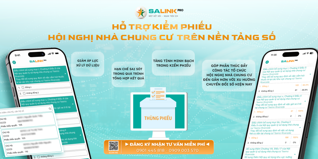 Salink Pro - Hỗ trợ kiểm phiếu HNNCC trên nền tảng số